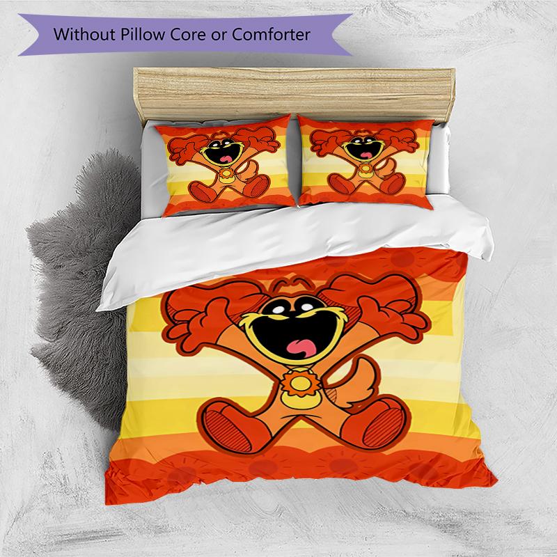 3pcs Smiling Critters2 pattern bedding set duvet cover set includes duvet cover &pillowcases, perfect all season bedroom decoration & gift