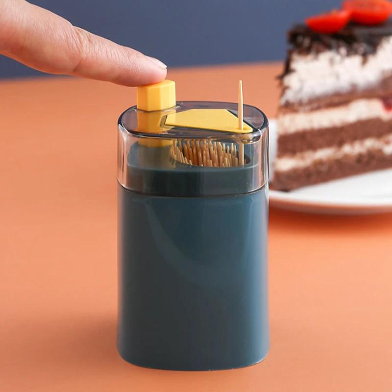Press Type Toothpick Holder Container Automatic Pops Up Toothpick Dispenser Creative Toothpick Storage Box For Home Dining Room