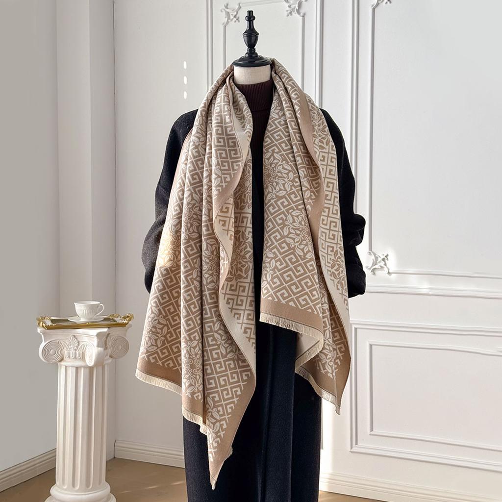 Women Design New Luxury Winter Imitation Cashmere Warm Pashmina Blanket  Female Shawl Wraps Thick Foulard Bufanda Scarf