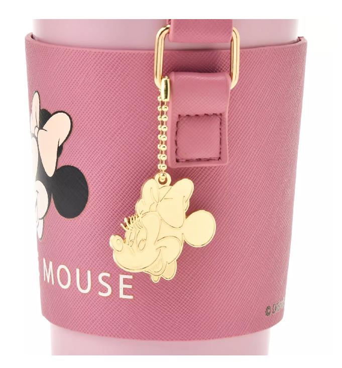 Disney Minnie Mouse Tumbler Stainless Steel with Holder and Charm, Colors NEW