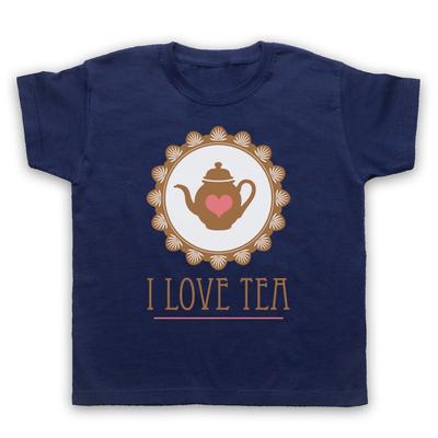 I Love Tea Slogan British Iconic Drink Lover Cool Funny Kids Childs T-Shirt
