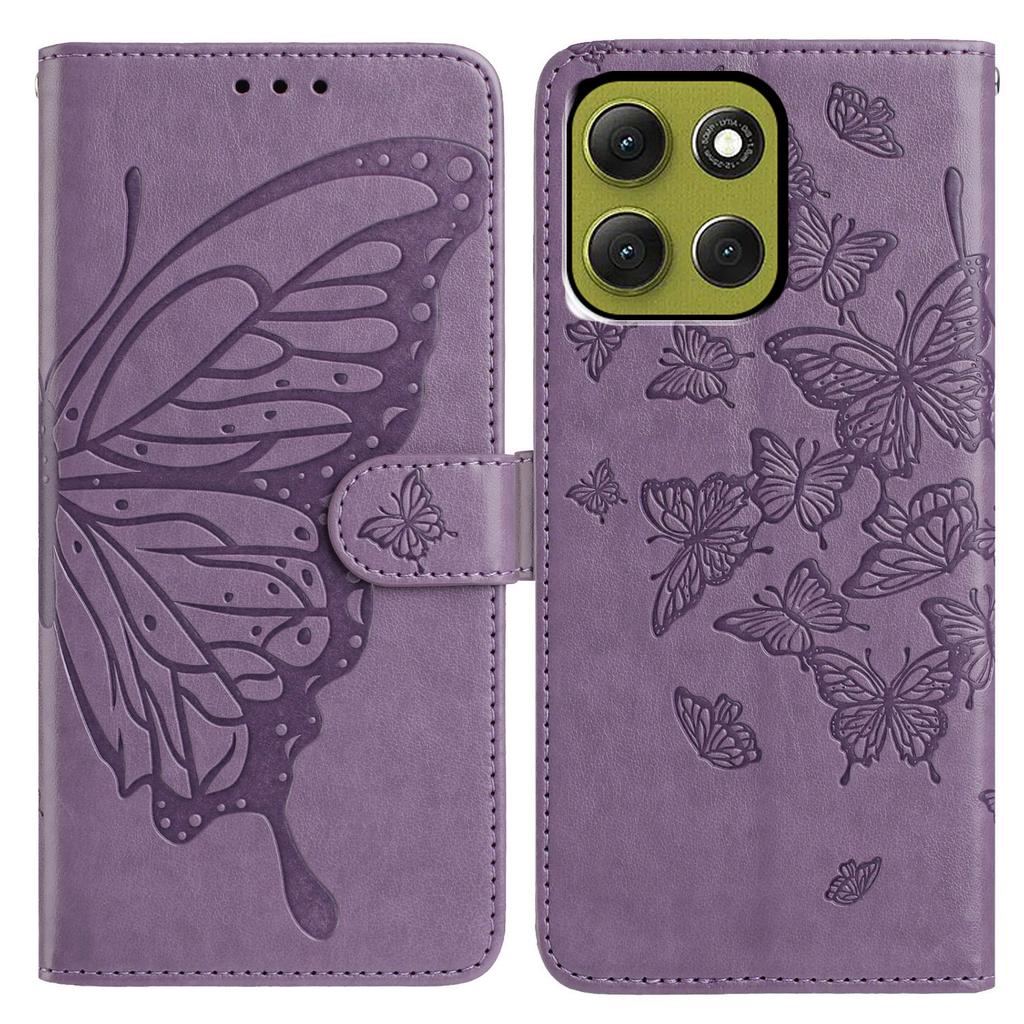 For Motorola Moto G86 5G Case Butterfly Imprinted Wallet Stand PU Leather Flip Phone Cover with Strap