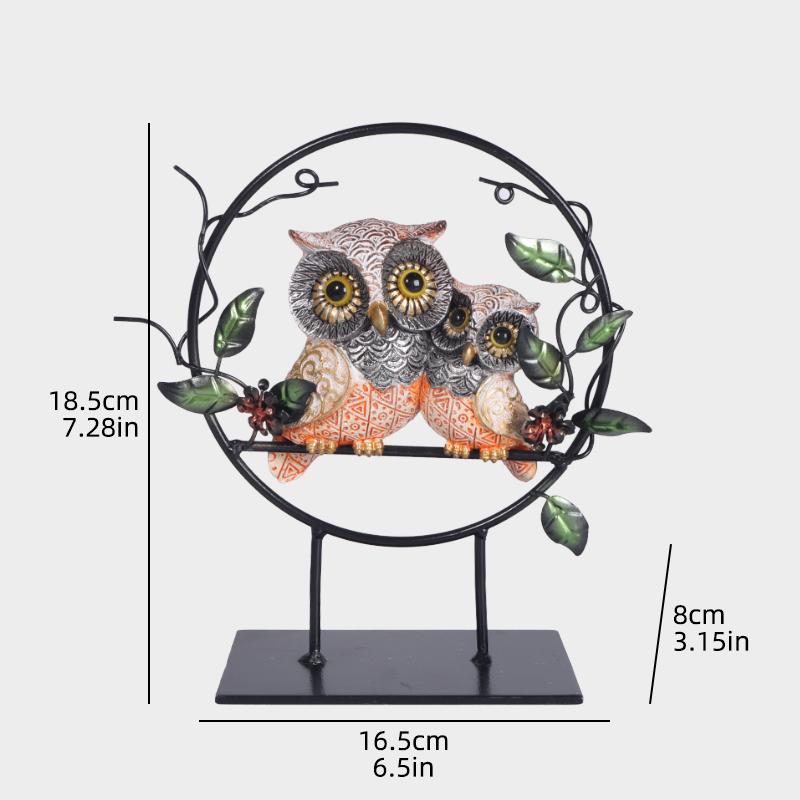 Pair of Owl Sculptures Creative Resin Craft for Home Decor, Suitable for Bedroom, Living Room, Study, and TV Cabinet Ornaments