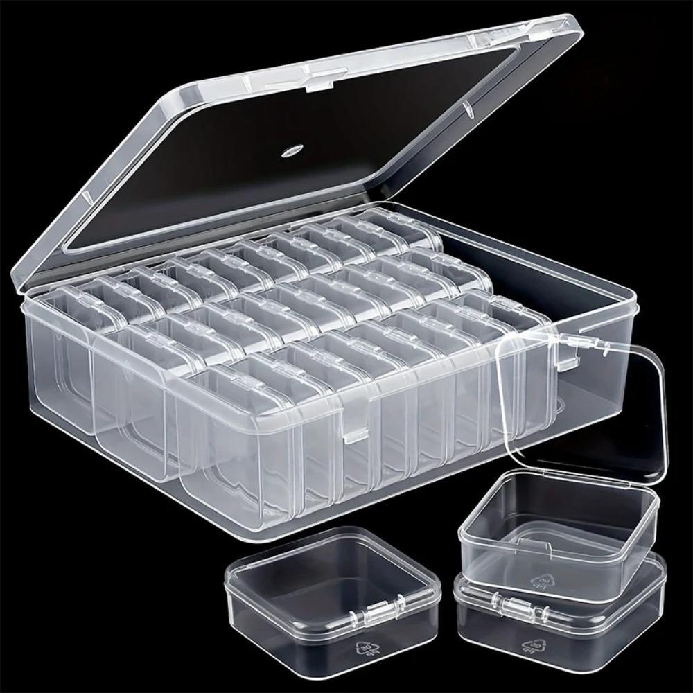 Plastic Jewelry Storage Case Multiple Grid Necklace Storage Container  Painting Accessories