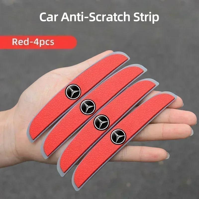 CUVJF1 4PCS Car Door Scratch Protector Stickers Bumper Anti-collision Strip For Mercedes Benz AMG W204 W203 W211 W212 W213 W205 W201