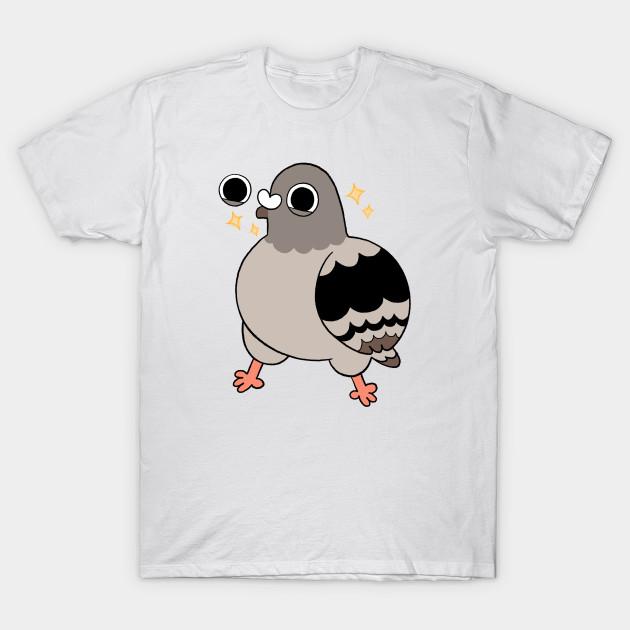 Men Black Print T-shirt Happy Pigeon No-Cut Transfer Paper Print Cotton Tshirt 2XL