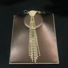 Y2K Rhinestone Tassel Necklace Exaggerated Crystal Chain Choker Creative Tie Shape Necklace  Gift