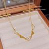 Korean 18K Gold Titanium Steel Women's Clavicle Necklace - Versatile, High-End, Non-Fading Temperament Choker.
