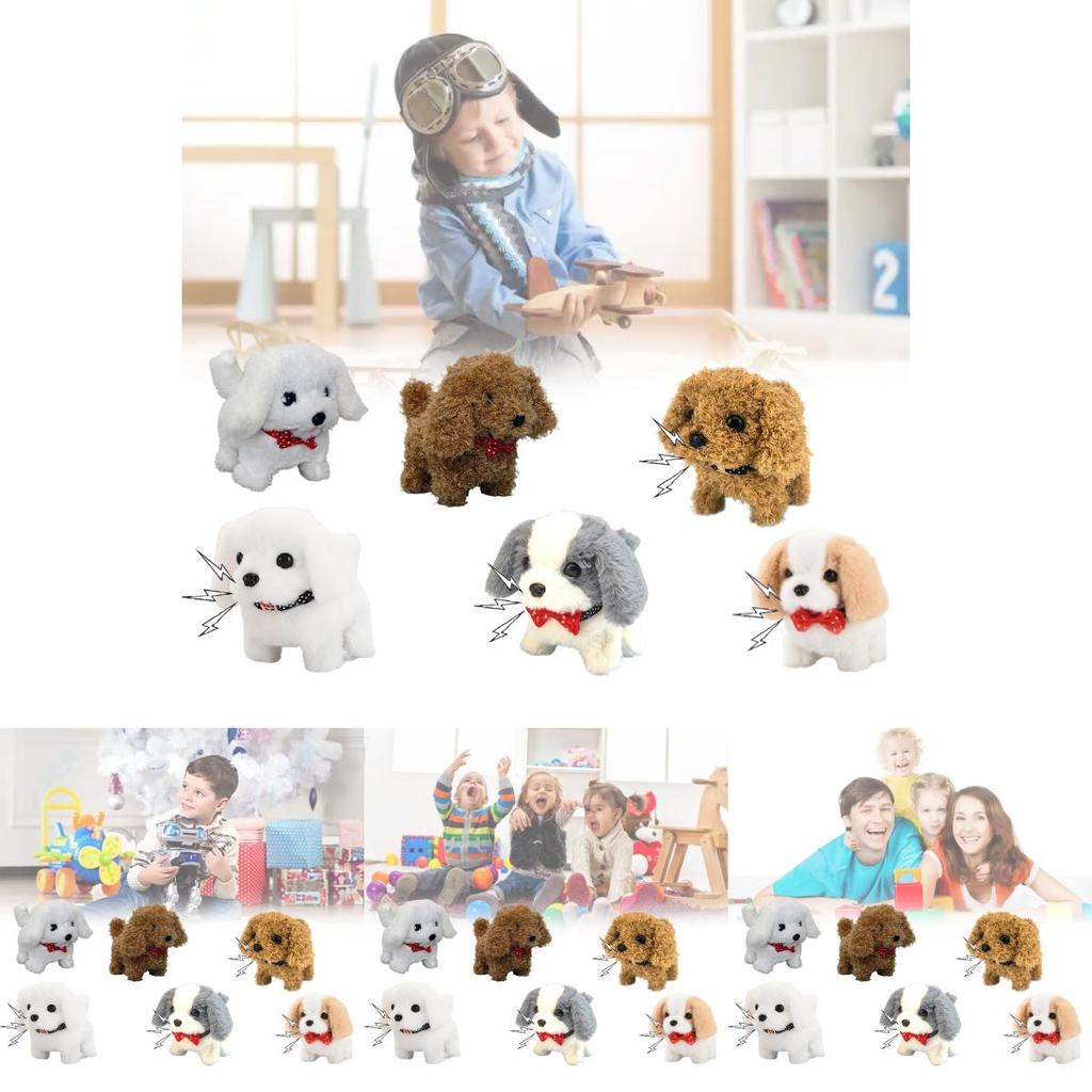 Interactive Soft Toy Dog With Walking And Sound Features For Child Engagement And Playtime