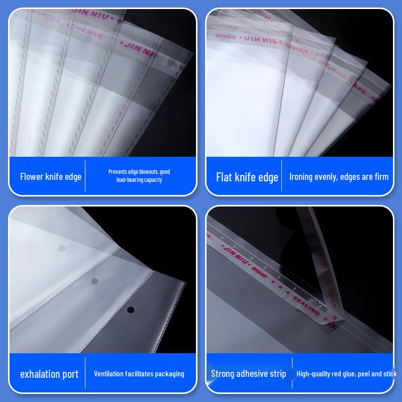 24cm OPP Self-Adhesive Transparent Plastic Bag for Jewelry and Clothing Packaging