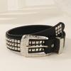 Rivet Fashion And Rhinestone Decoration Women Casual Wide Belt Daily For
