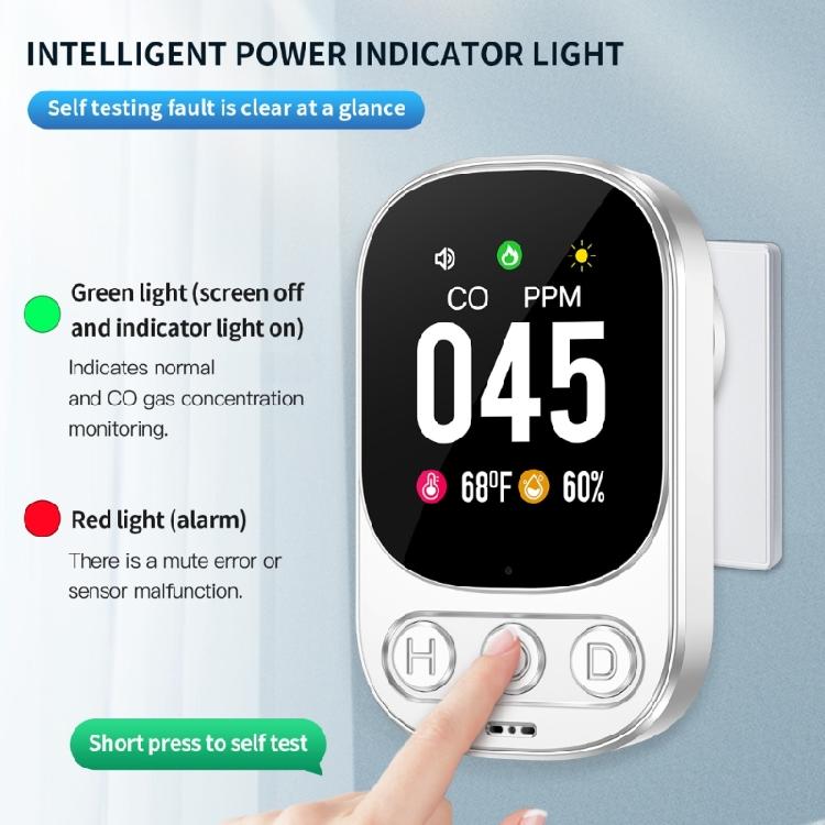 Temperature Humidity CO Detectors for Indoor Home Hotel Wall CO Level Monitors Alarm Carbon Monoxide Detectors