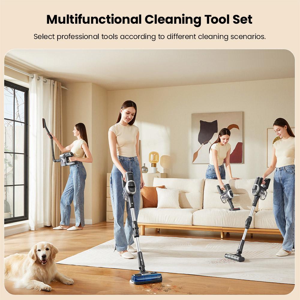 JIMMY JV9 Pro Aqua Cordless Vacuum - 160AW Suction 45Min Runtime HEPA Filter Wet Mopping 4 Modes LED Display