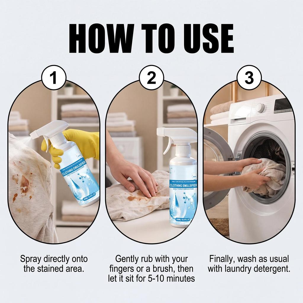 Fast-Acting Laundry Stain Remover - Gentle & Effective Spot Cleaner for Stubborn Stains - Convenient Fabric Care Solution