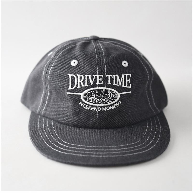 Fashion Hat autumn new retro letter embroidered flat-brimmed hat simple niche versatile sunshade casual baseball cap for men and women