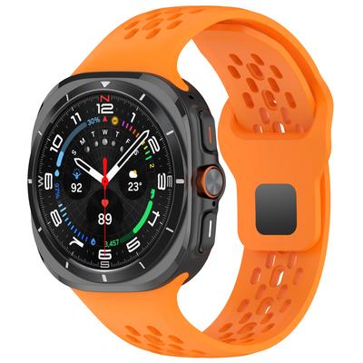 For Samsung Galaxy Watch Ultra 47mm Fluororubber Watch Band Multiple Holes Breathable Strap