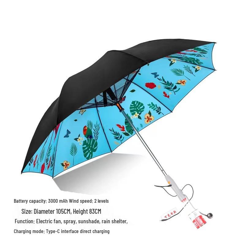 Electric Fan Umbrella with Water Spray