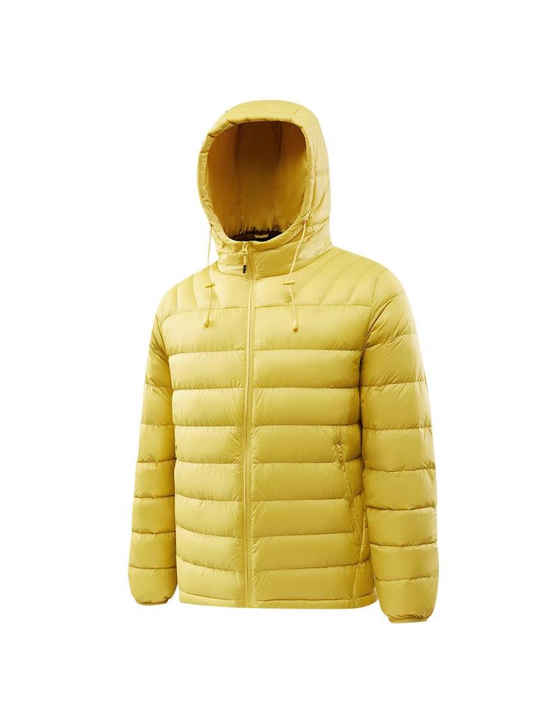 Unisex Lightweight Hooded Short Down Jacket – Versatile Ribbed Winter Coat
