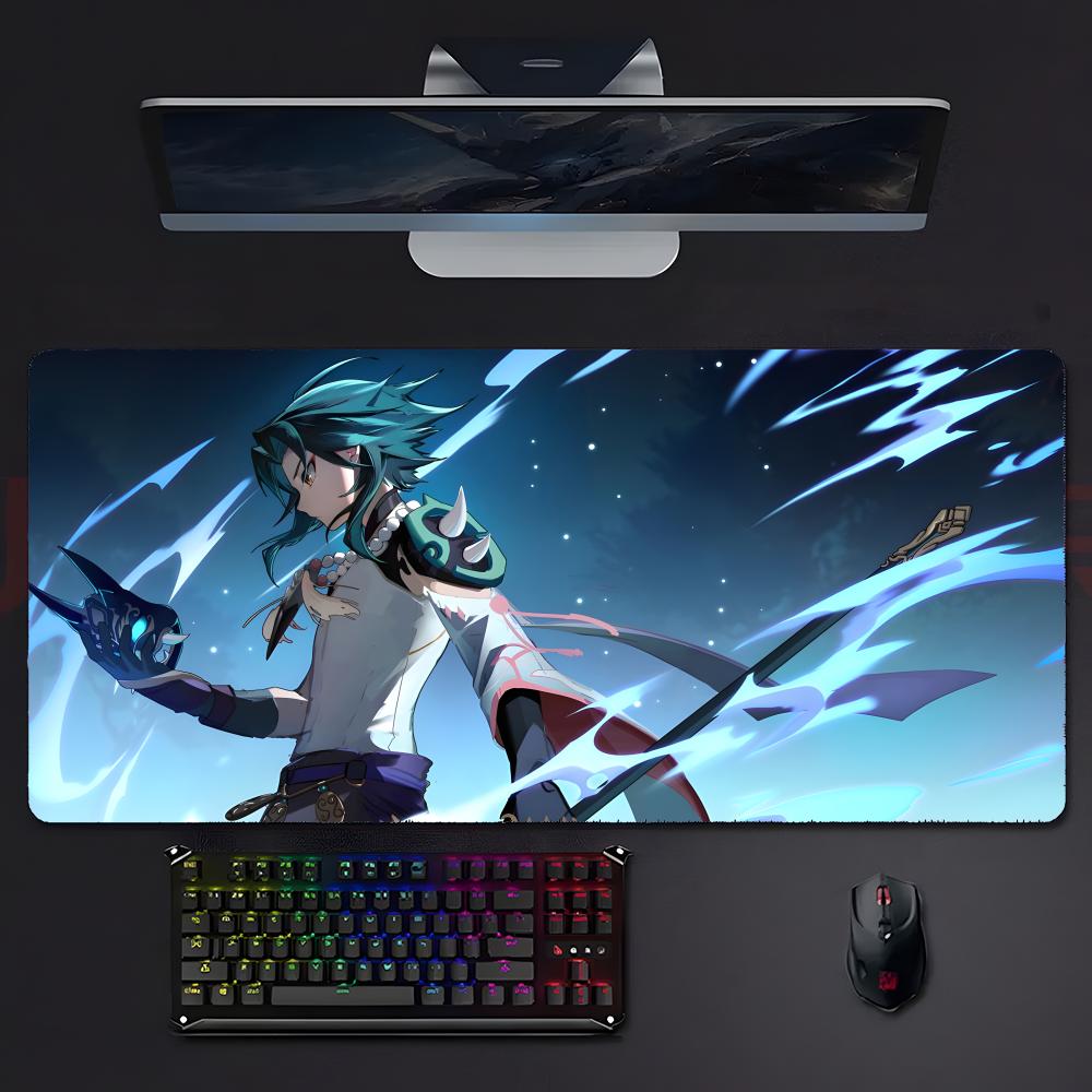 Cool Handsome Game Genshin Impact Xiao Mouse Pad Large Gaming Mousepad With Stitched Edges Thickened Desk Mat Pc