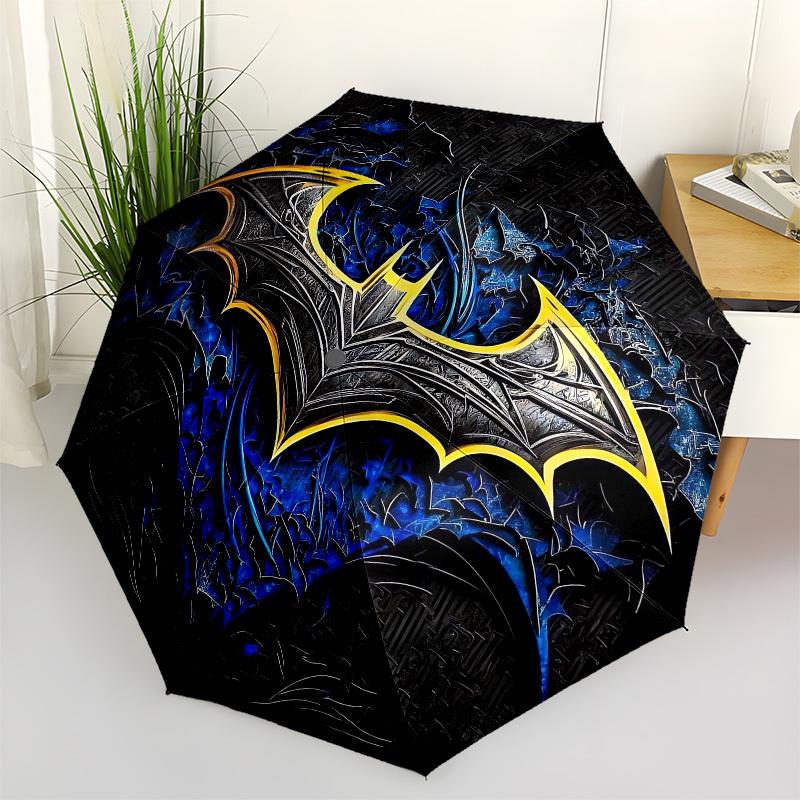 

1pc Bat Symbol Artwork Umbrella with Plastic Handle,Suitable for All Seasons Travel Outdoor Multi-functional UmbrellaDCS116