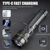LED Flashlights, Tactical Flash Light, Built-in 15000mah Battery Long Range Spotlights, Torch Emergency Light With COB Light