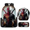 Kuromi Horror Smile Game Brawl Stars Vintage Backpack Set of 3, Multi-Functional Large Capacity School Bag Accessories