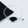 Naturlig Svart Onyx Ädelsten Handgjort 925 Sterlingsilver Armband, Svart Spinel Armband För Fru , Unisex Armband, Festkläder Gåva