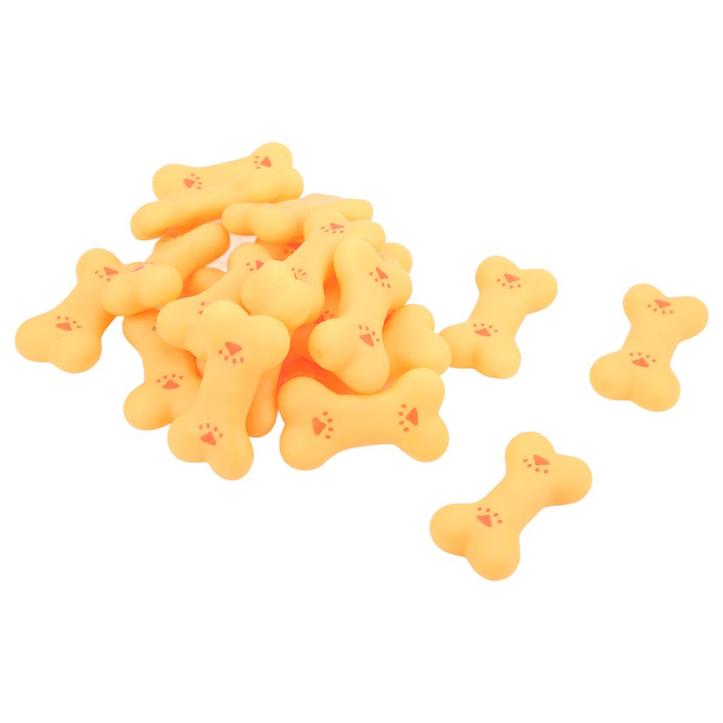 20pcs Rubber Dog Squeaky Bone Toy Teeth Cleaning Dog Bone Chewing Toy for Small Medium Dogs