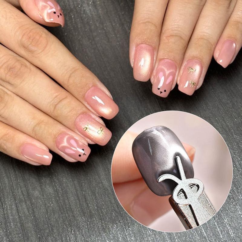 5Pcs Rabbit Bear Cat Eye Magnet Stick Set Nail Art Tools Small Iron Piece Magnet Stick For Magnetic Polish Effects Nail