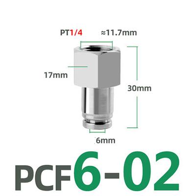 PCF Pneumatic Connector 304 Stainless Steel 1/8” 1/4” 3/8” 1/2” BSP Internal Thread Pneumatic Quick Connector Hose Air Tube