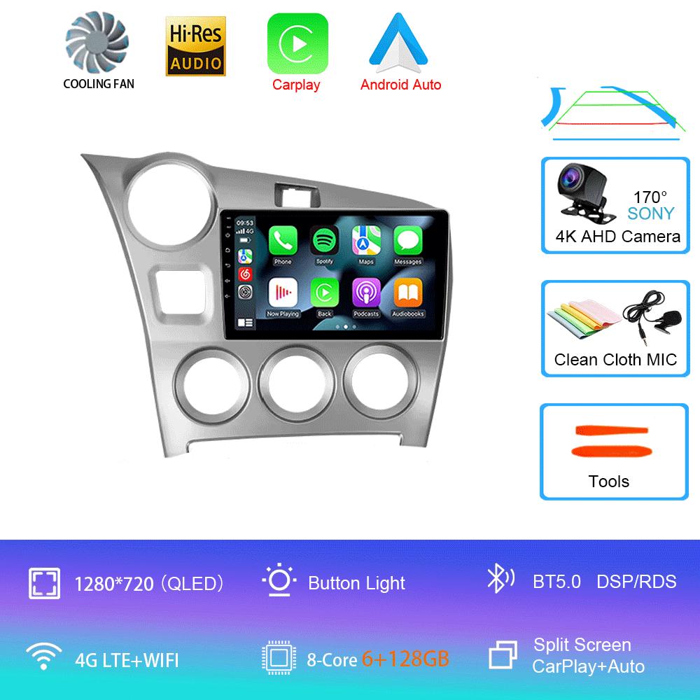 Android 14 Carplay Auto For Toyota Matrix 2 E140 2008 2009 2010 2011 2012 2013 2014 Car Radio Multimedia Player Navigation GPS