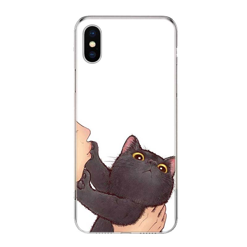 Kiss My Lovely Cat Kitten For iPhone 17 Air 16 15 14 Plus 13 Mini 12 11 Pro Max Phone Case 16E 7 Print 8 SE Fundas Cover Soft Co
