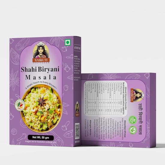 Nairuti Vyutpadan Shahi Biryani Masala 50 g | Premium Spice Blend for Veg & Non-Veg Biryani | Authentic All-in-One Biryani Masala