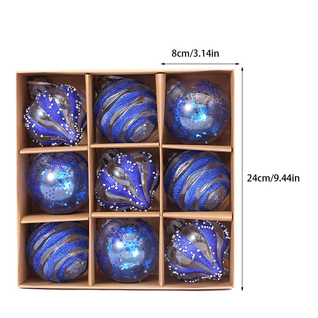 9pieces Elegant Christmas Baubles Set For Festive Home Décor Christmas Tree Decorations
