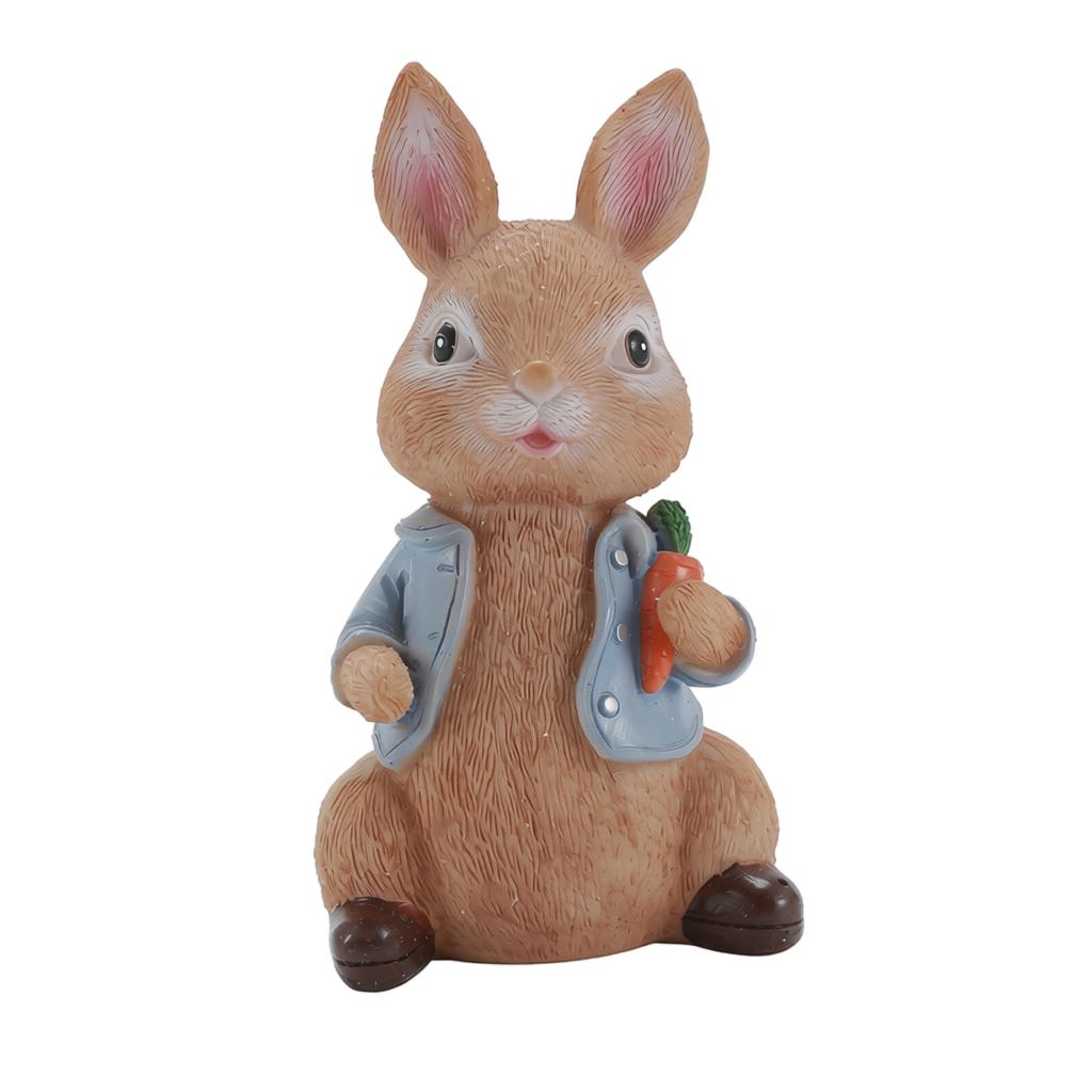 Resin Bunny Figurine Sitting Decorative Sculpture for Home Tabletop Garden Yard Ornament Easter Holiday Decoration
