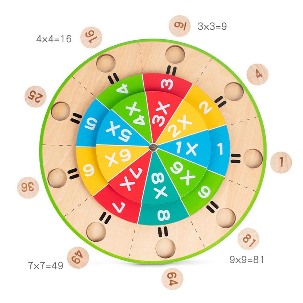 Wooden 99 Multiplication Turntable Training Teaching Aids Mathematics