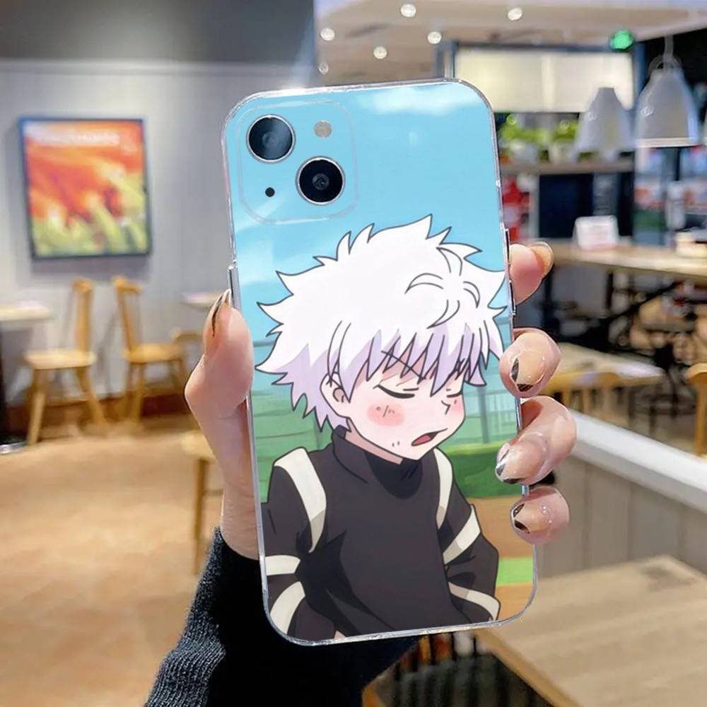 

Killua Zoldyck H-Hunter Phone Case For iPhone 16,15,14,13,12,11 Pro,Max,Plus,X,XS,XR,SE,Mini Transparent Silicone Soft iPhone16