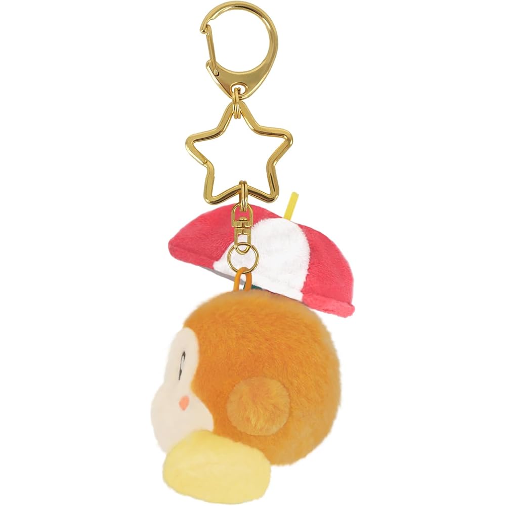 San-ei Trading Kirby Mini Plush Mascot Keychain with Parasol Design
