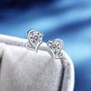 S925 Silver Moissanite 1 Carat Heart For You Earrings, Feminine, Small, Cute And Fashionable Item For Best Friend Or Girlfriend