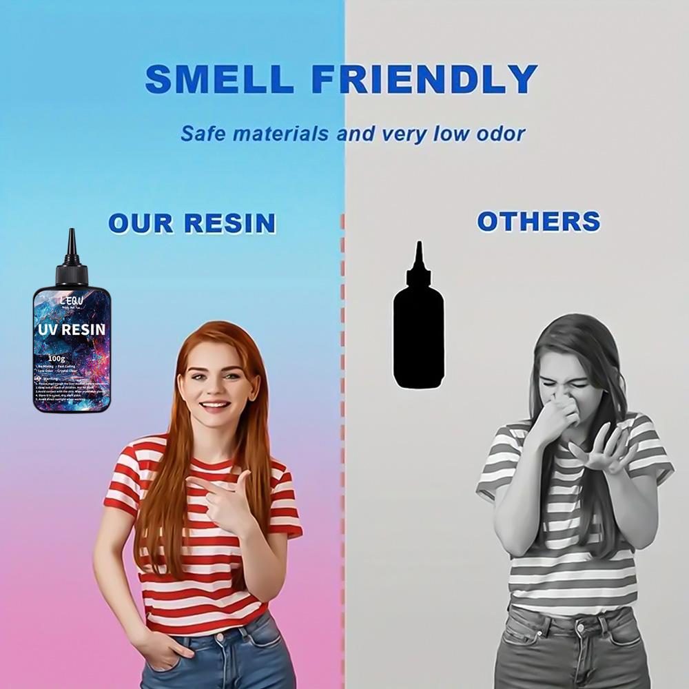 100g UV Resin Clear,Hard,Upgraded Crystal Clear Epoxy Resin Up Premixed UV Cure Resin for Craft Jewelry Making