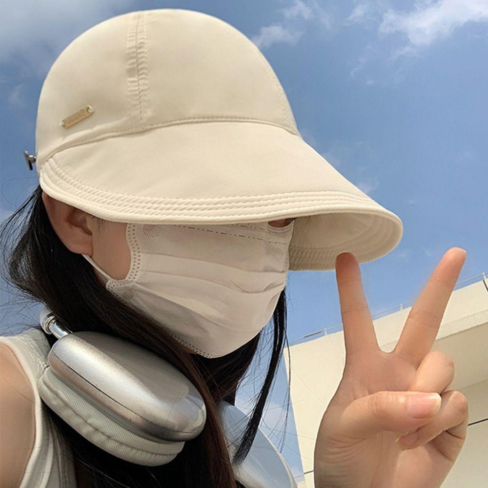 Wide Brim Bucket Hat Sunscreen Canvas Basin Hat Foldable Fisherman Hat  Famale