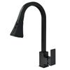 Pull Down Kitchen Faucet Single Level Steel with Sprayer Tap - Black