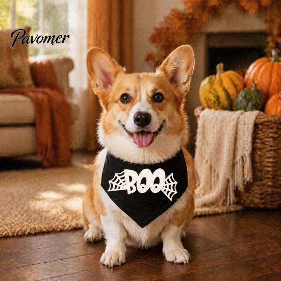 Spooky Lawn Statue Apparel Halloween Porch Goose Bib, Felt Decorative Bandana Ghost Spider Bat Soft Bib Skull Outdoor Yard Accessory for Garden