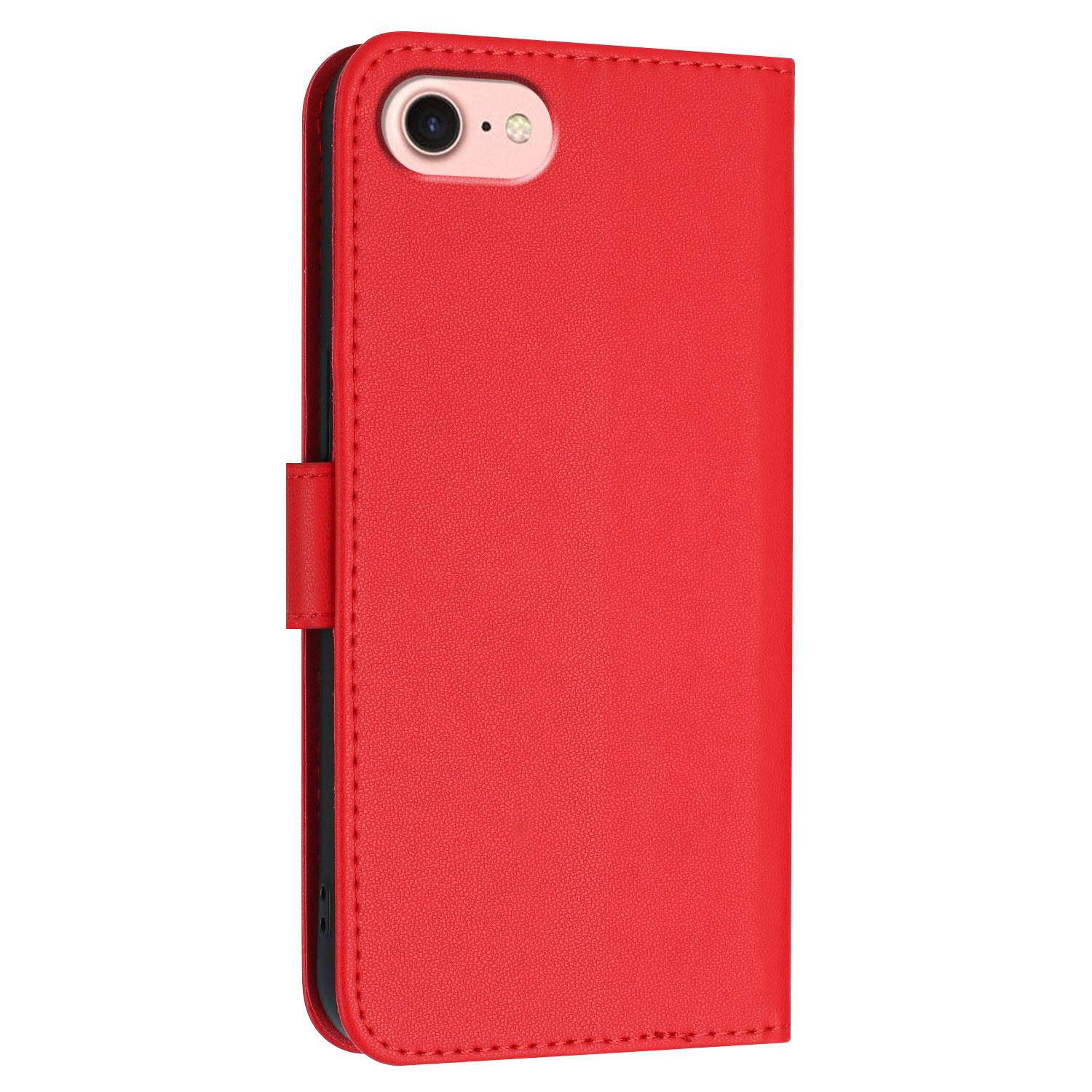 

For iPhone 16e Case Triangle Imprint Leather Phone Cover with Lanyard Coffee