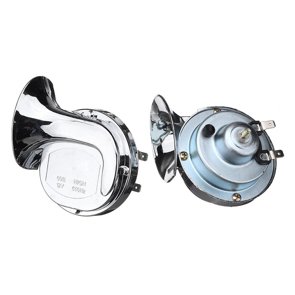 2Pcs 12V 120dB Car Horn Motorcycle Universal Chrome Dual Tone Air Snail Horn Car Accessories New 12V