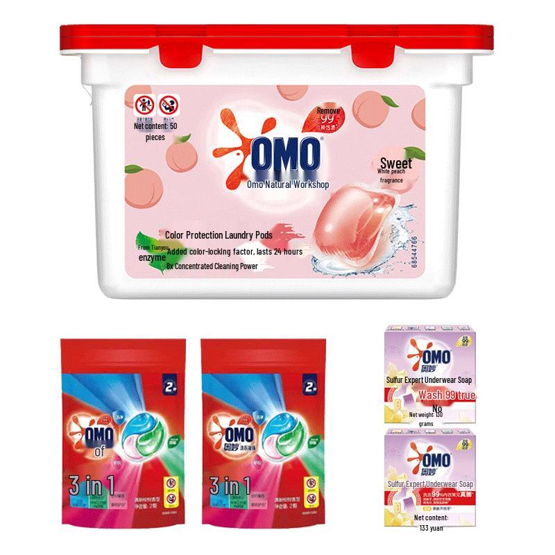 OMO Natural Workshop White Peach Laundry Detergent Pods
