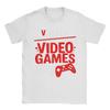 Humor V is for Video Games Funny Valentines Gamer TShirts for Unisex Round Collar Cotton T Shirt  Short Sleeve Tees Party Tops