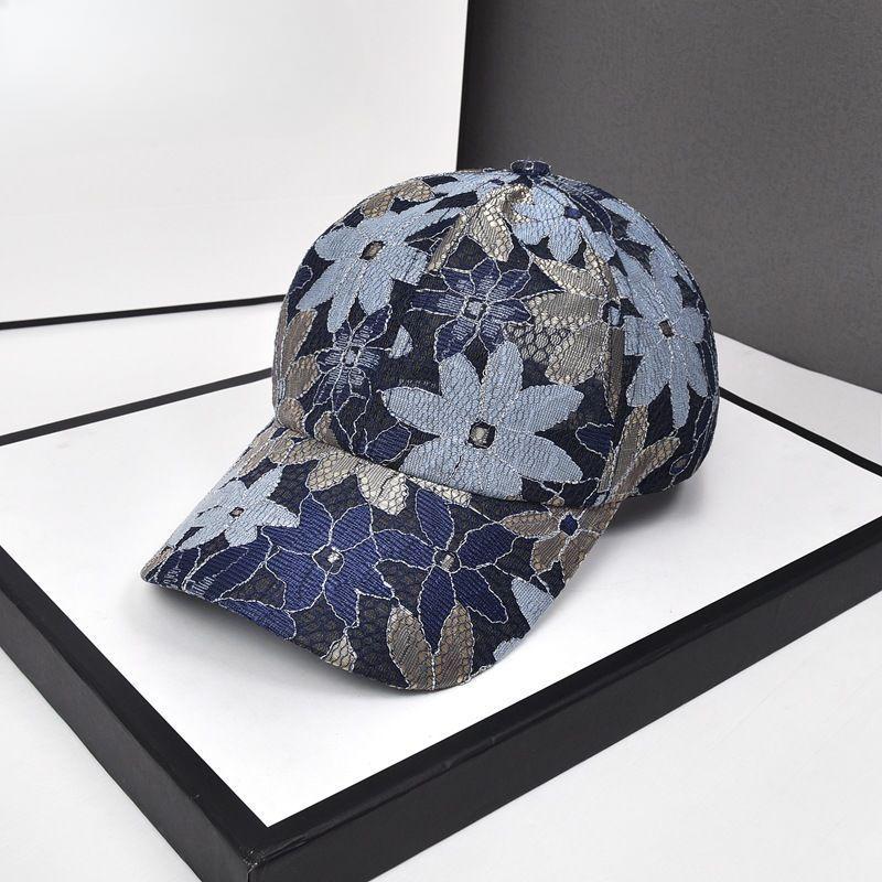 Summer Thin Lace Hat for Women Chinese Style Embroidered Flower Baseball Cap Fashionable Versatile Gauze Sun Protection Baseball Cap