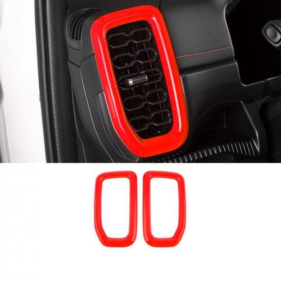 Car Console Side Outlet Vent Frame Cover 2* For Ford Ranger -2024 Bright Red