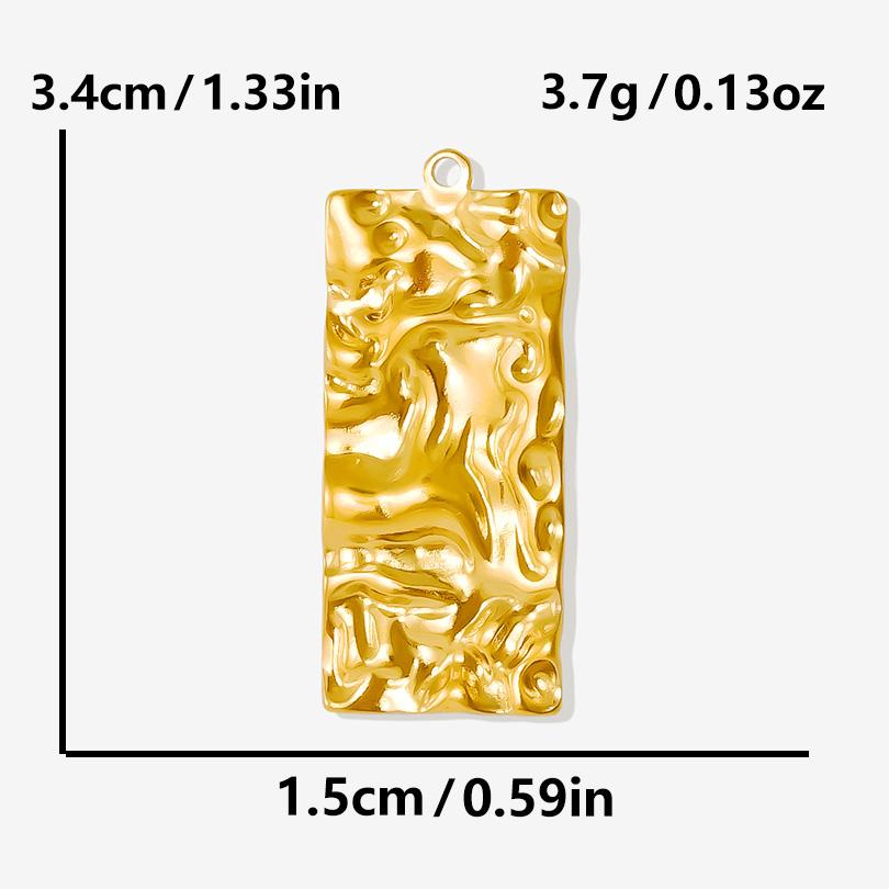 6pcs Simple Geometric Oval Water Droplets Real Gold Plated Stainless Steel Charms For Jewelry Making Supplies DIY Heart Pendant